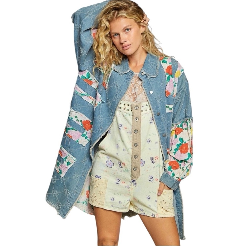 POL Blue Floral and Jean Duster - Picture 3 of 4